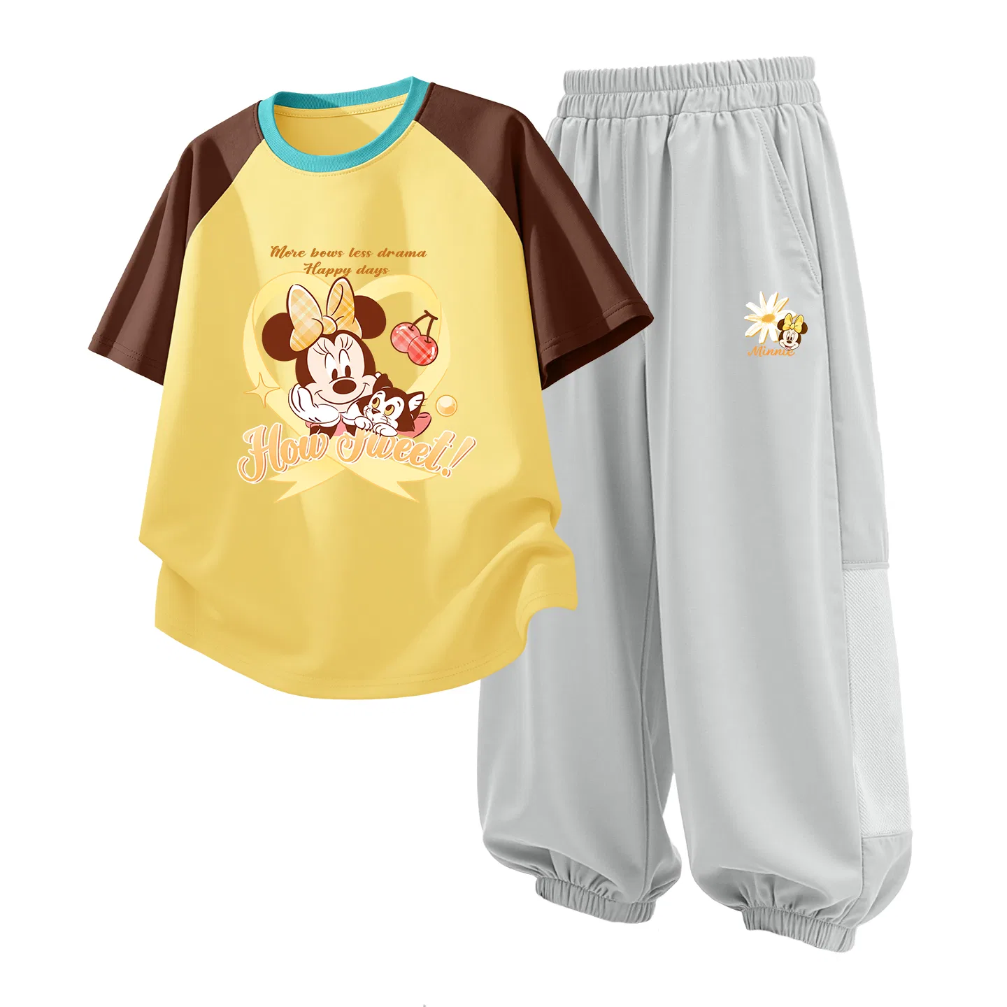Детский спортивный костюм Casual Sportswear 2 Piece Set Disney, Daisy Hearty Brown Yellow+Di Fansen Flower K Misty Mountain Gray