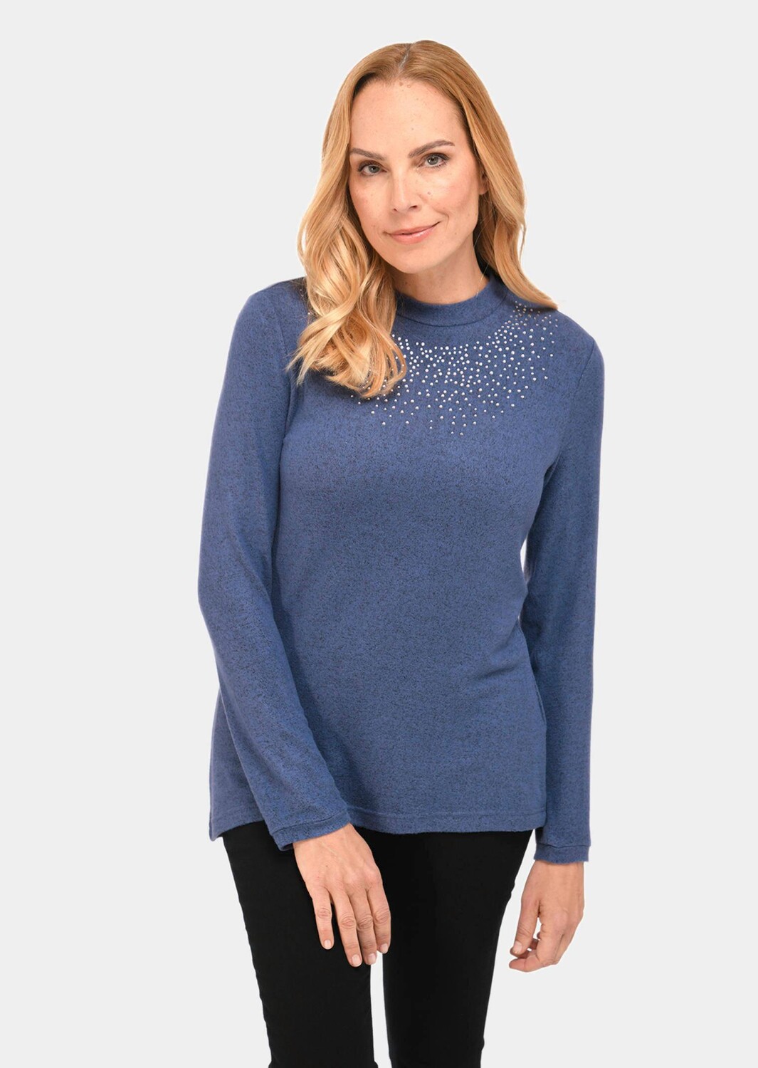 

Рубашка GOLDNER Strickshirt, цвет schieferblau/melange