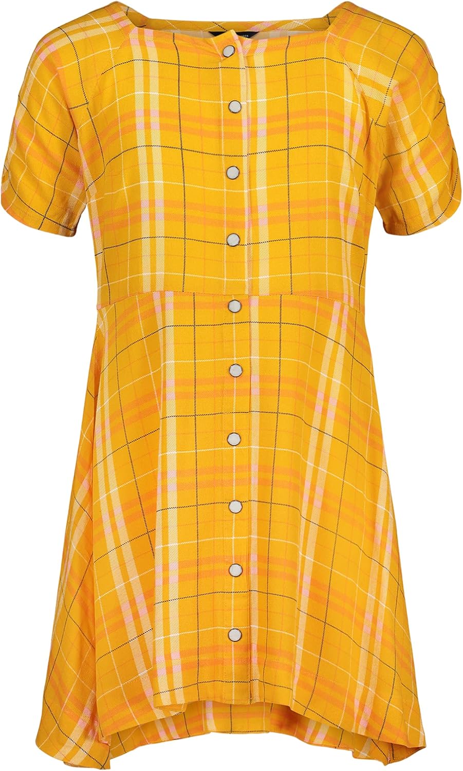 

Платье Tommy Hilfiger для девочек с короткими рукавами и квадратным вырезом, Old Gold