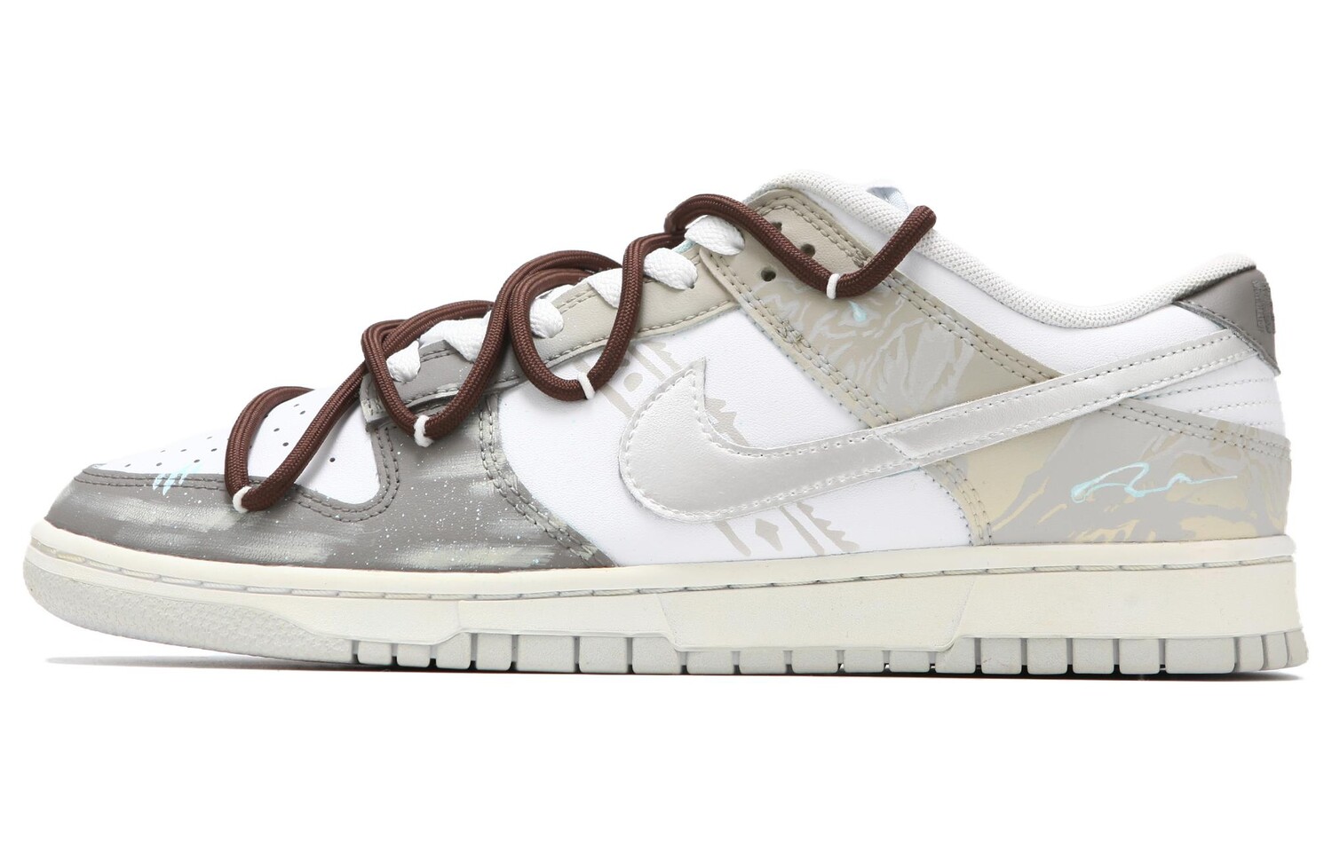 

Кроссовки Nike Dunk Skateboarding Shoes Unisex Low-top Metallic Gray, белый