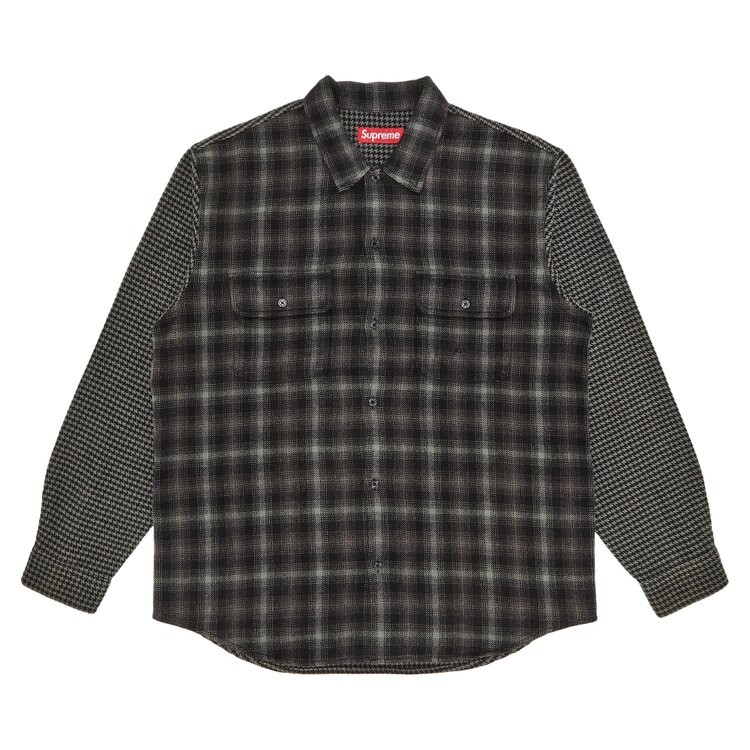 

Рубашка Supreme Houndstooth Plaid Flannel 'Black', черный