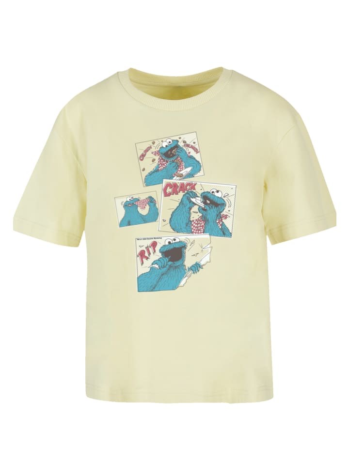 

Футболка F4NT4STIC Ladies Everyday Tee Sesamstraße Cookie Monster Crunch, цвет softyellow