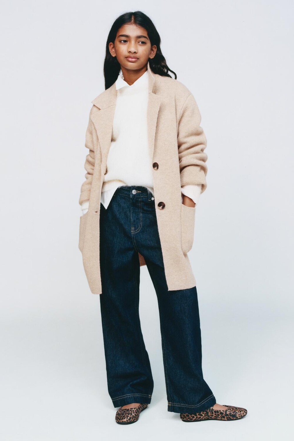 

Пальто из 100% шерсти ZARA, светлый кэмел