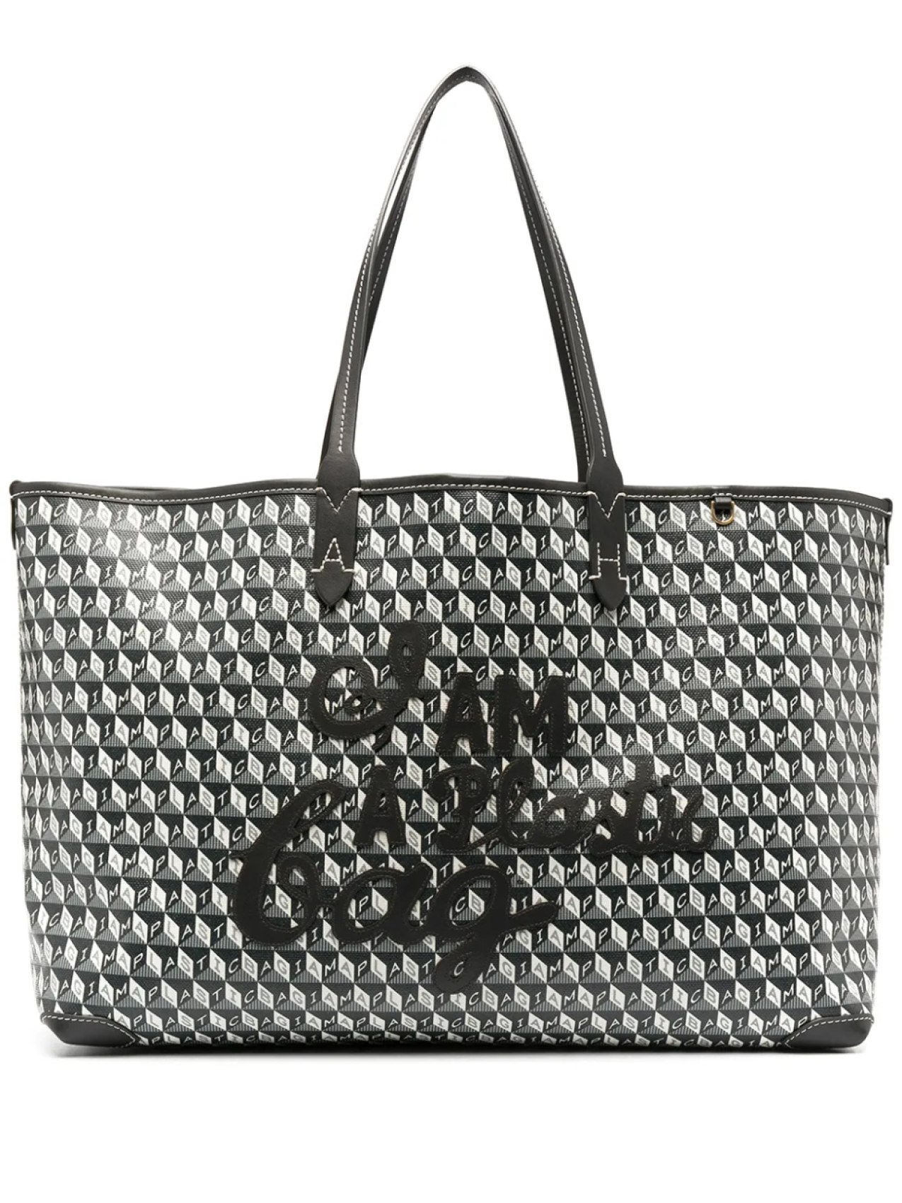 

Anya Hindmarch сумка-тоут с геометричным принтом и логотипом, серый