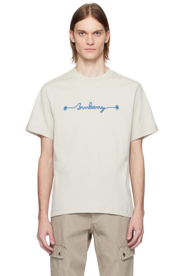 

Футболка из хлопка с узлом-логотипом Burberry, цвет sail