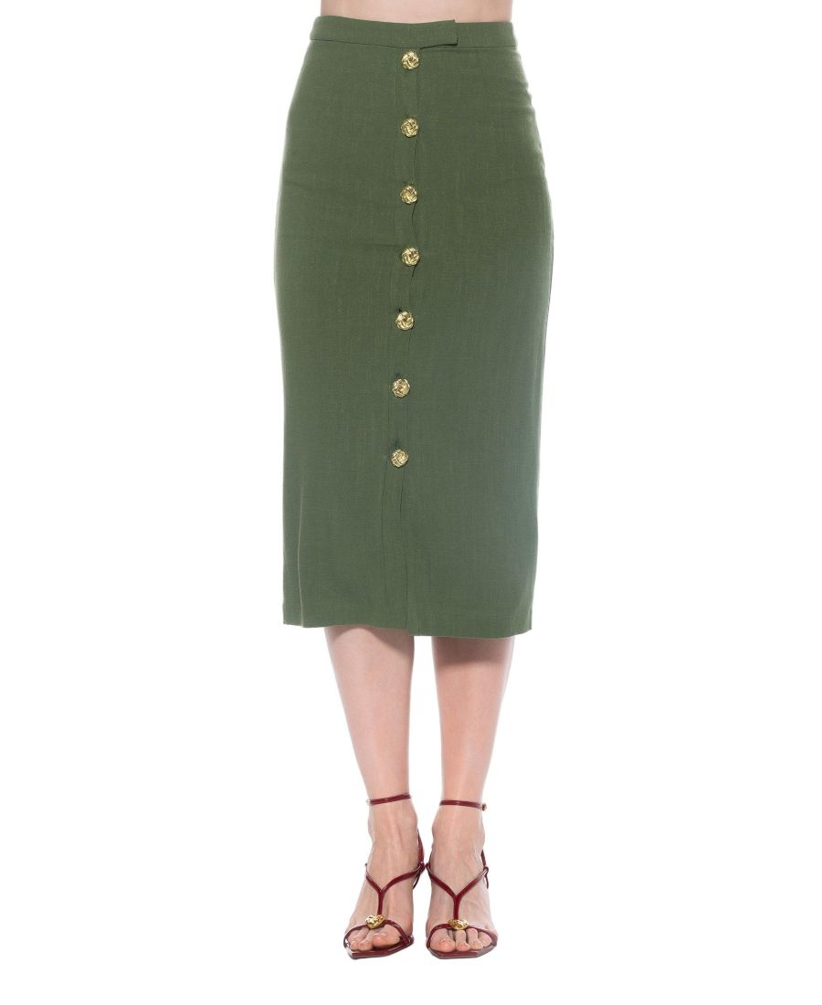 

Женская юбка-миди Carla с застежкой на пуговицы спереди Alexia Admor, Sage