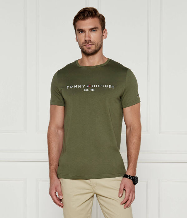 Футболка мужская Tommy Hilfiger хлопковая с логотипом, зеленый — фото 3