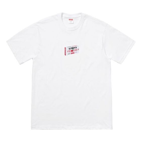 

Футболка fw18 ludens tee white cherry candy box printing short sleeve Supreme, белый