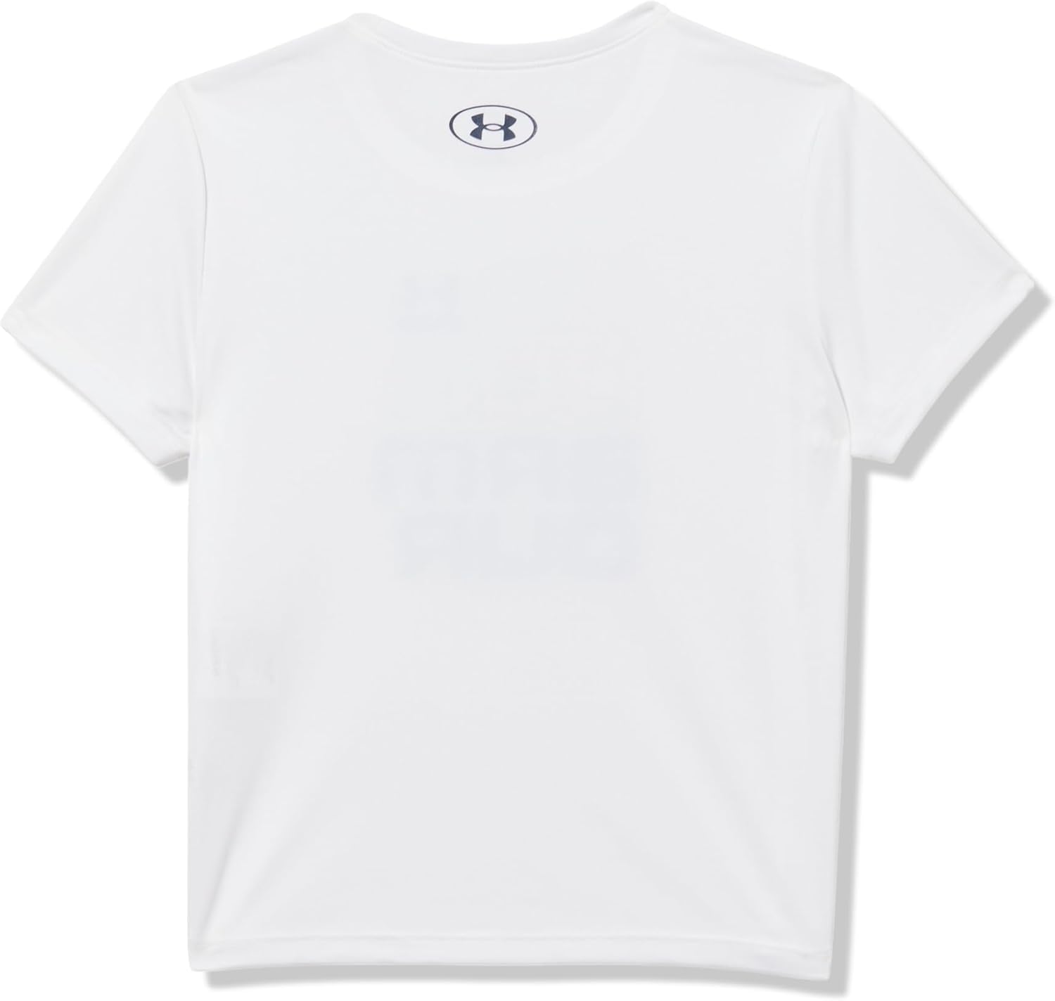 Футболка с коротким рукавом с надписью Under Armour Girls Tech Split, (100) White/Harbor Blue/Downpour Gray — фото 3