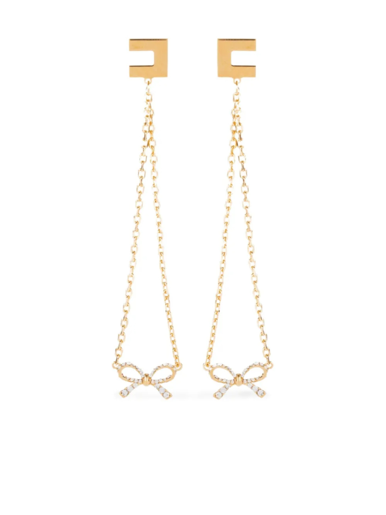 

Серьги Elisabetta Franchi с бляшкой-логотипом, золотой