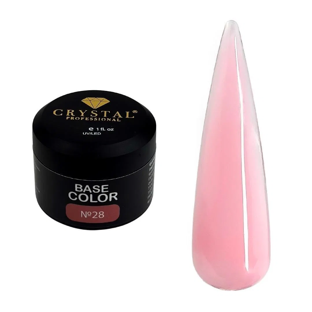 Цветная камуфлирующая база для ногтей «Light Pink 028» 15 мл Crystal Professional, Light Pink 028