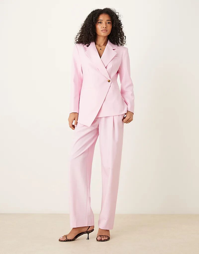 

Прямые брюки ASOS DESIGN от бренда в розовом цвете