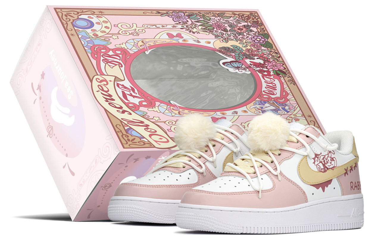 

Кроссовки для скейтбординга Air Force 1 женские с низким верхом желтый/розовый Nike