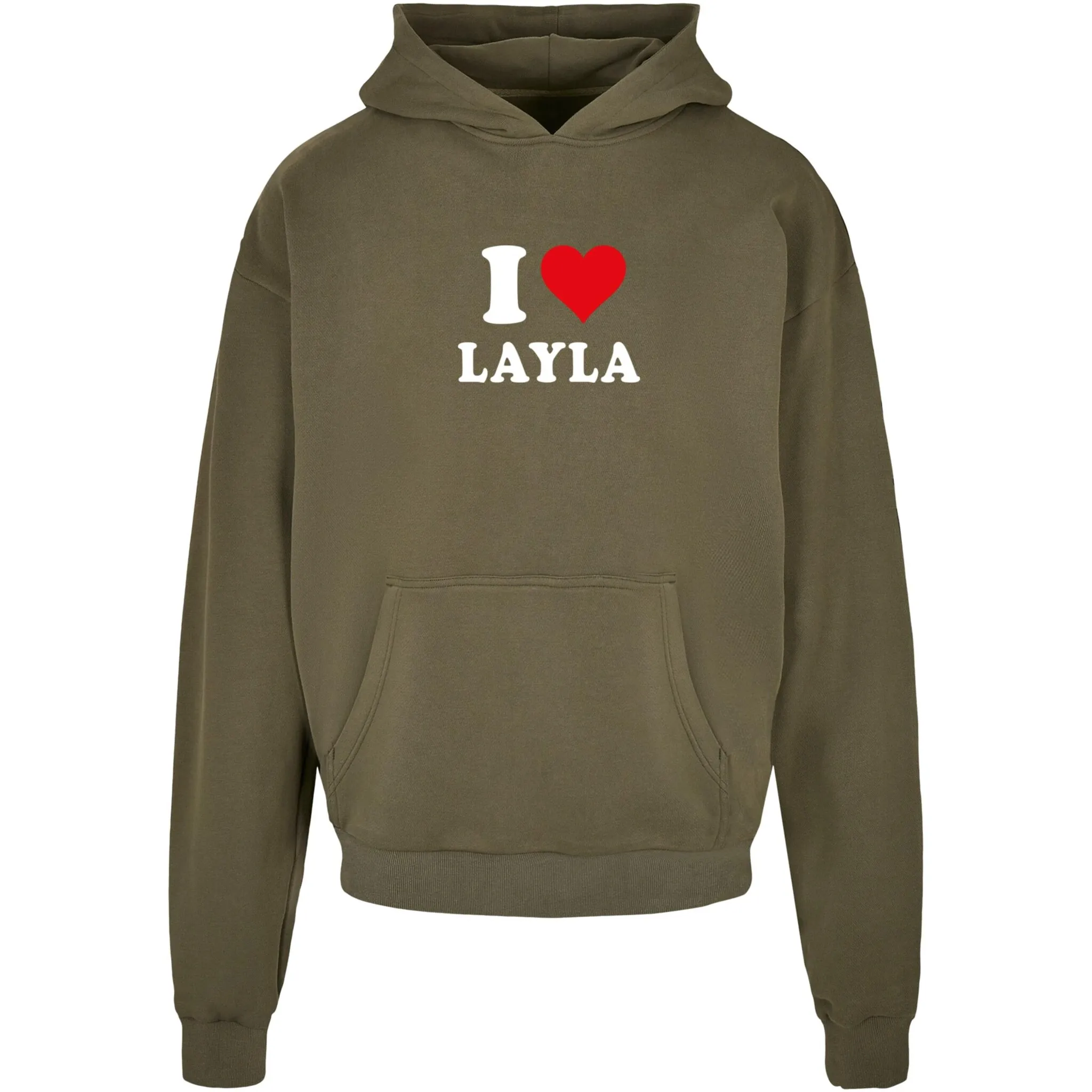 

Толстовка с капюшоном Merchcode " Merchcode Men's I Love Layla X Ultra Heavy Hoody", оливковый