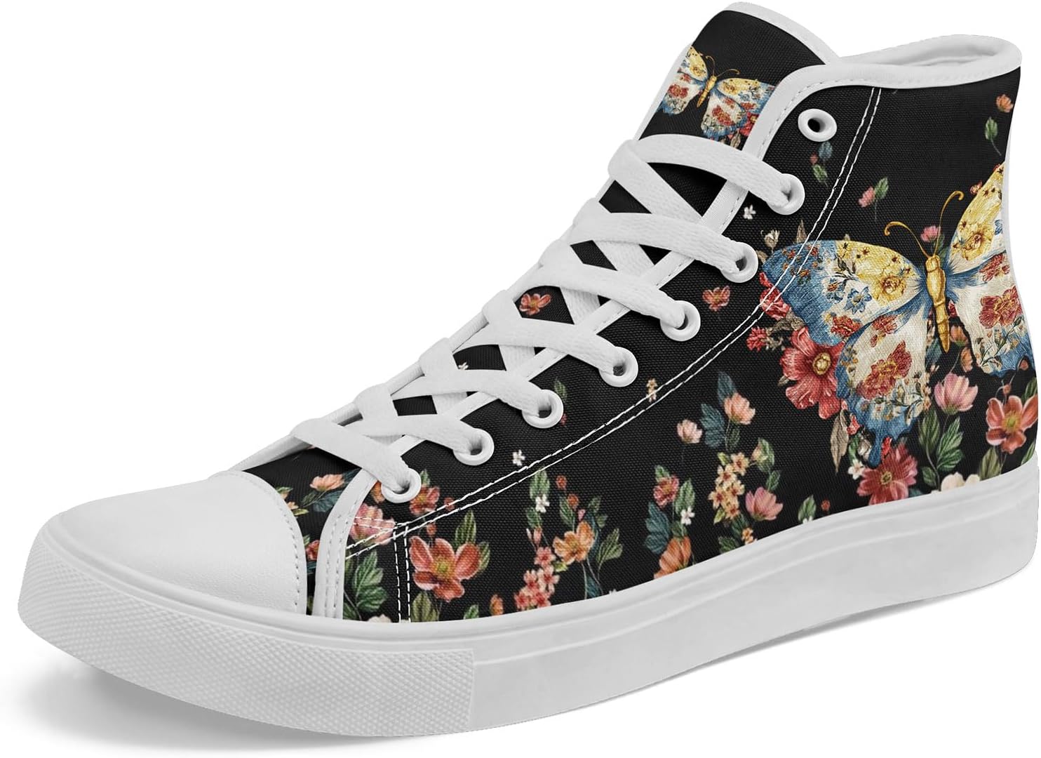 

Кроссовки на высокой подошве AWSOLE Fashion из канвы для мужчин и женщин, унисекс, с принтом пчелы, бабочки, луны и цветов, легкие повседневные обувь на плоской подошве, белый/черный/розовый/бежевый/светло-синий