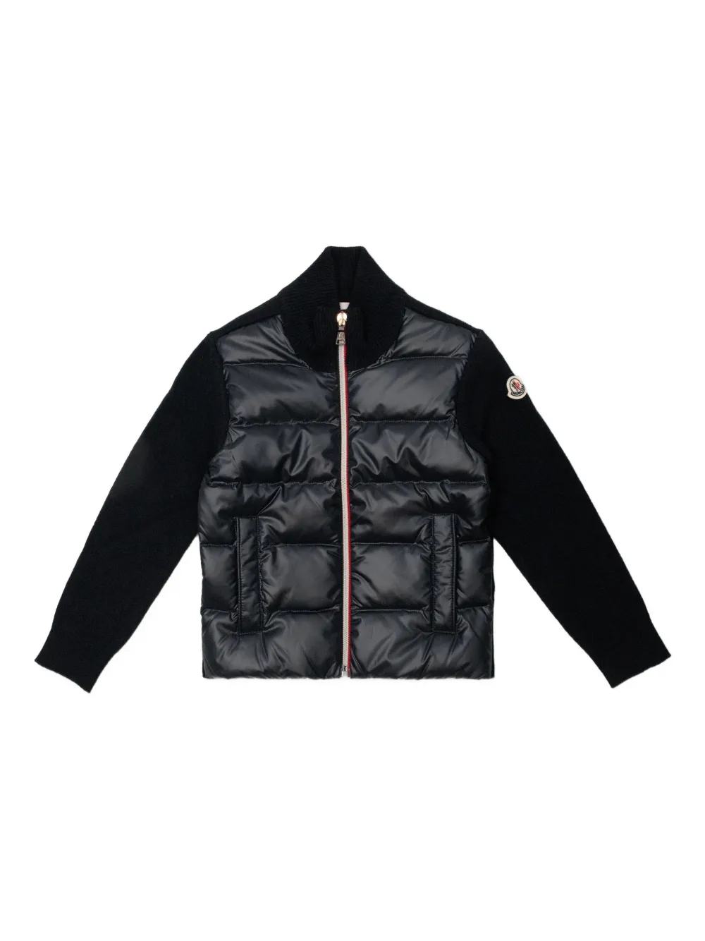 

Стеганый кардиган со вставками Moncler Enfant, синий