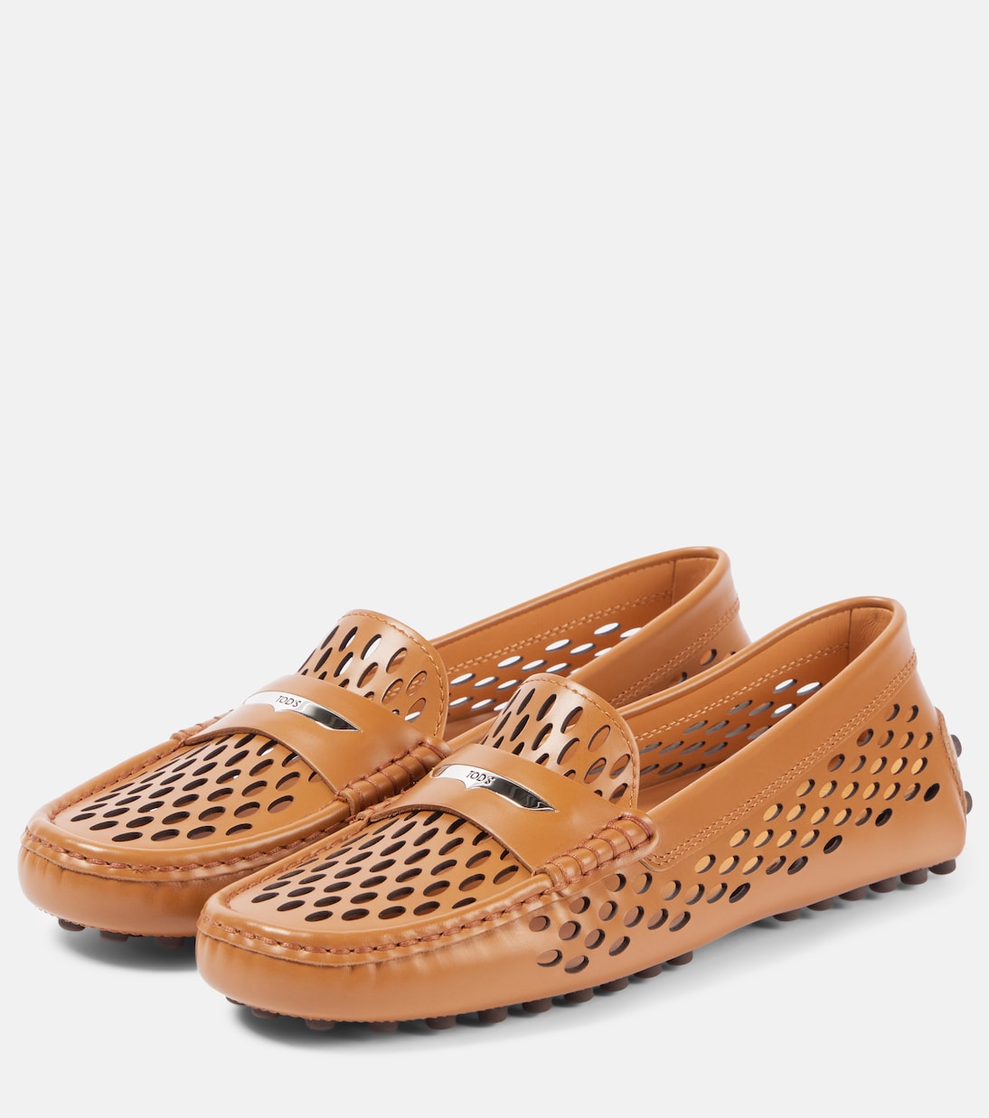 Туфли Gommino из перфорированной кожи для вождения Tod's, Kenia Scuro — фото 4