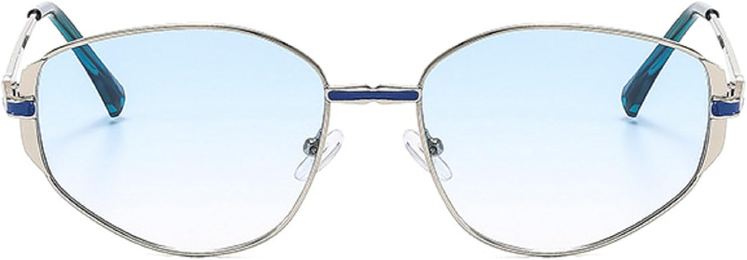 

Женские солнцезащитные очки в маленькой металлической оправе «кошачий глаз», модные, класса люкс, с защитой от УФ-излучения UV400, мужские винтажные панк-очки mincl, Blue