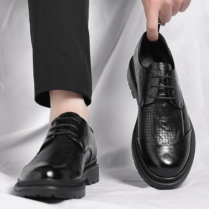 Оксфорды дышащие из натуральной кожи, Black SDKOLPBNMZX — фото 3