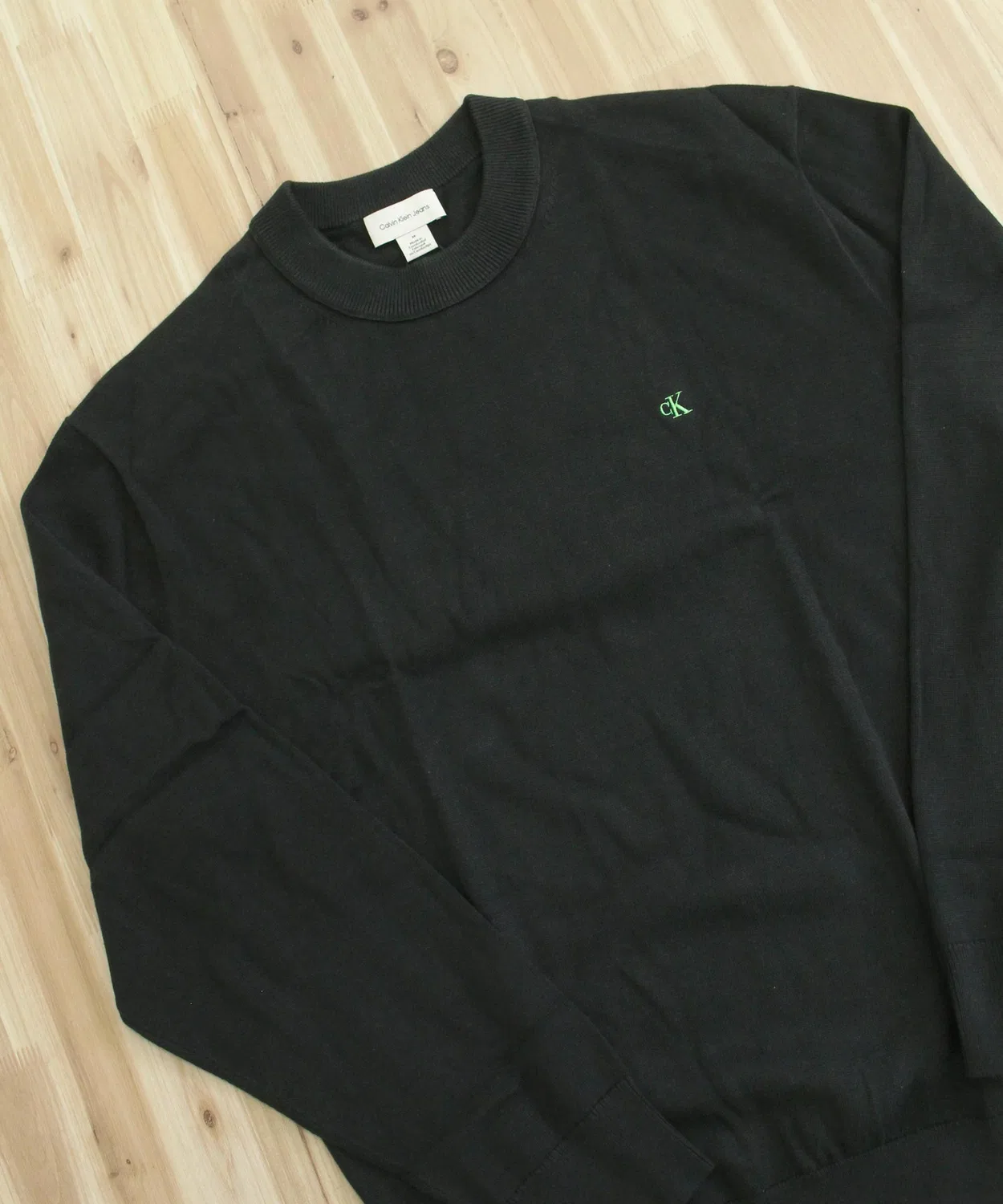 Свитер Calvin Klein Easy Fit Crewneck хлопковый чёрный — фото 4