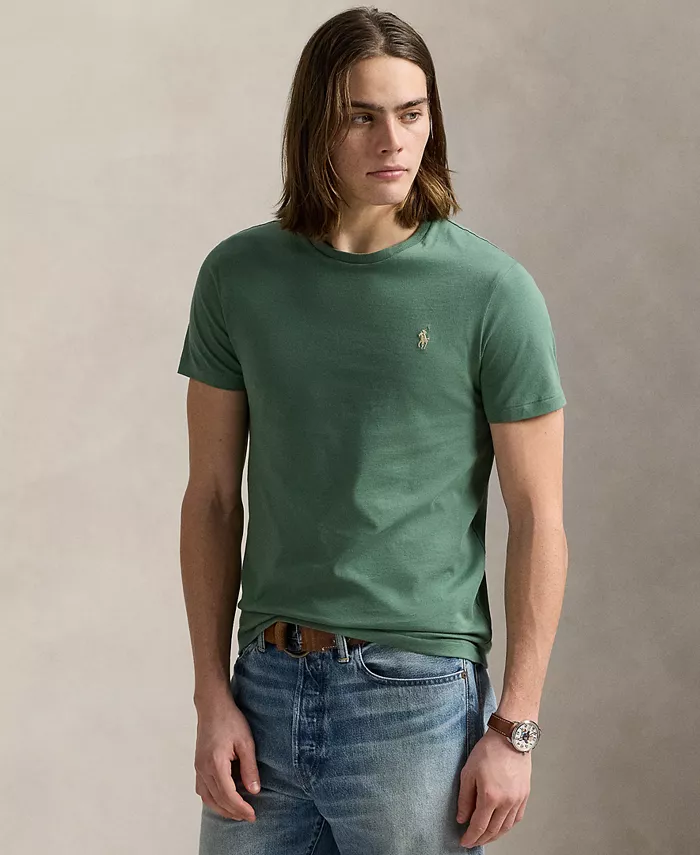 

Мужская футболка классического кроя с круглым вырезом Polo Ralph Lauren, зеленый