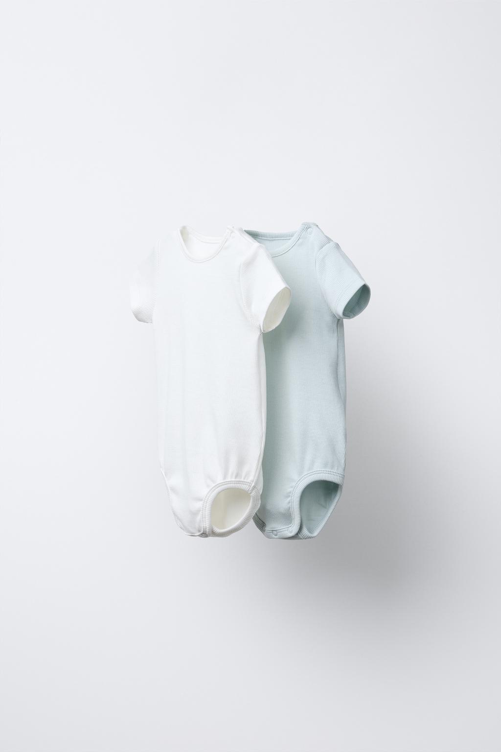 

2 комплекта боди в рубчик ZARA, цвет Sea green