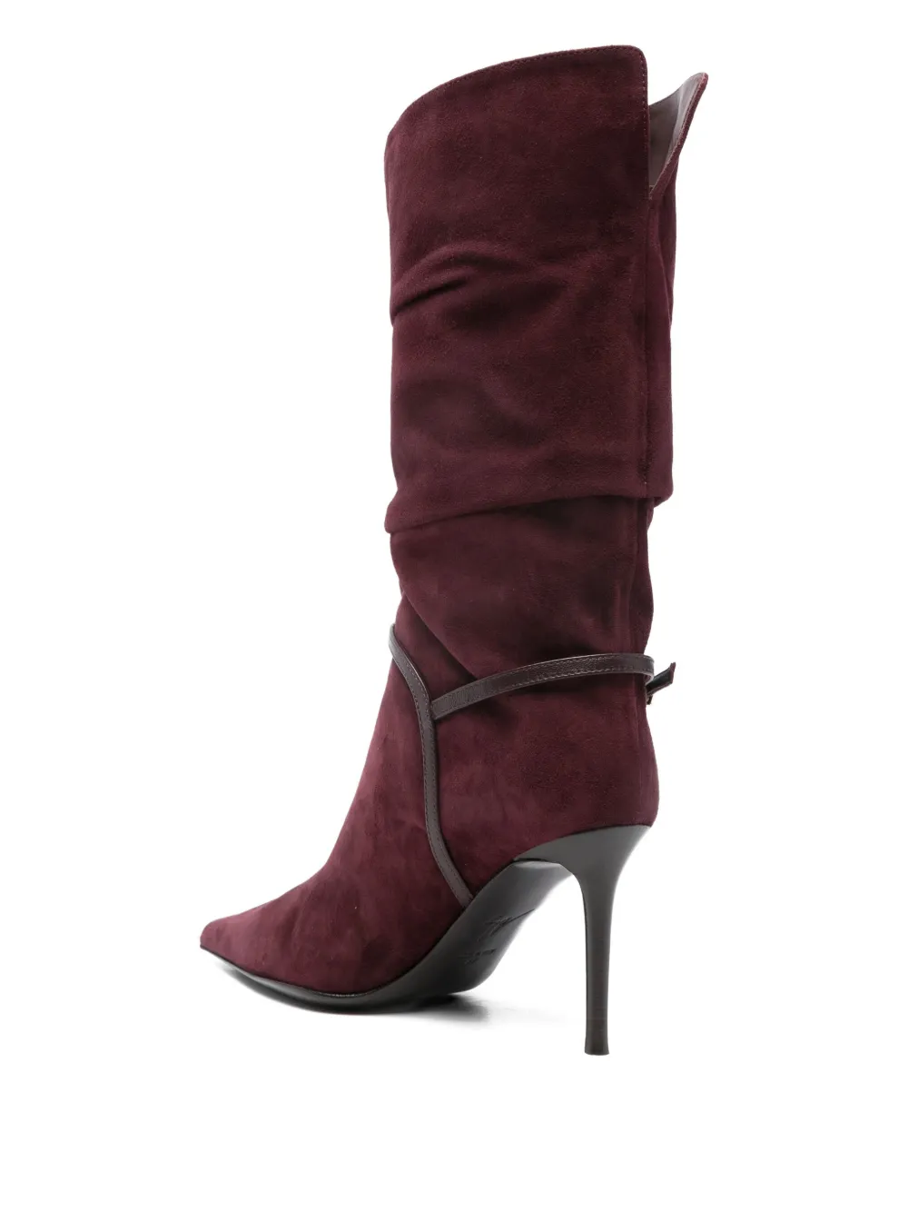 Замшевые ботильоны на каблуке 85 мм Giuseppe Zanotti, красный — фото 3