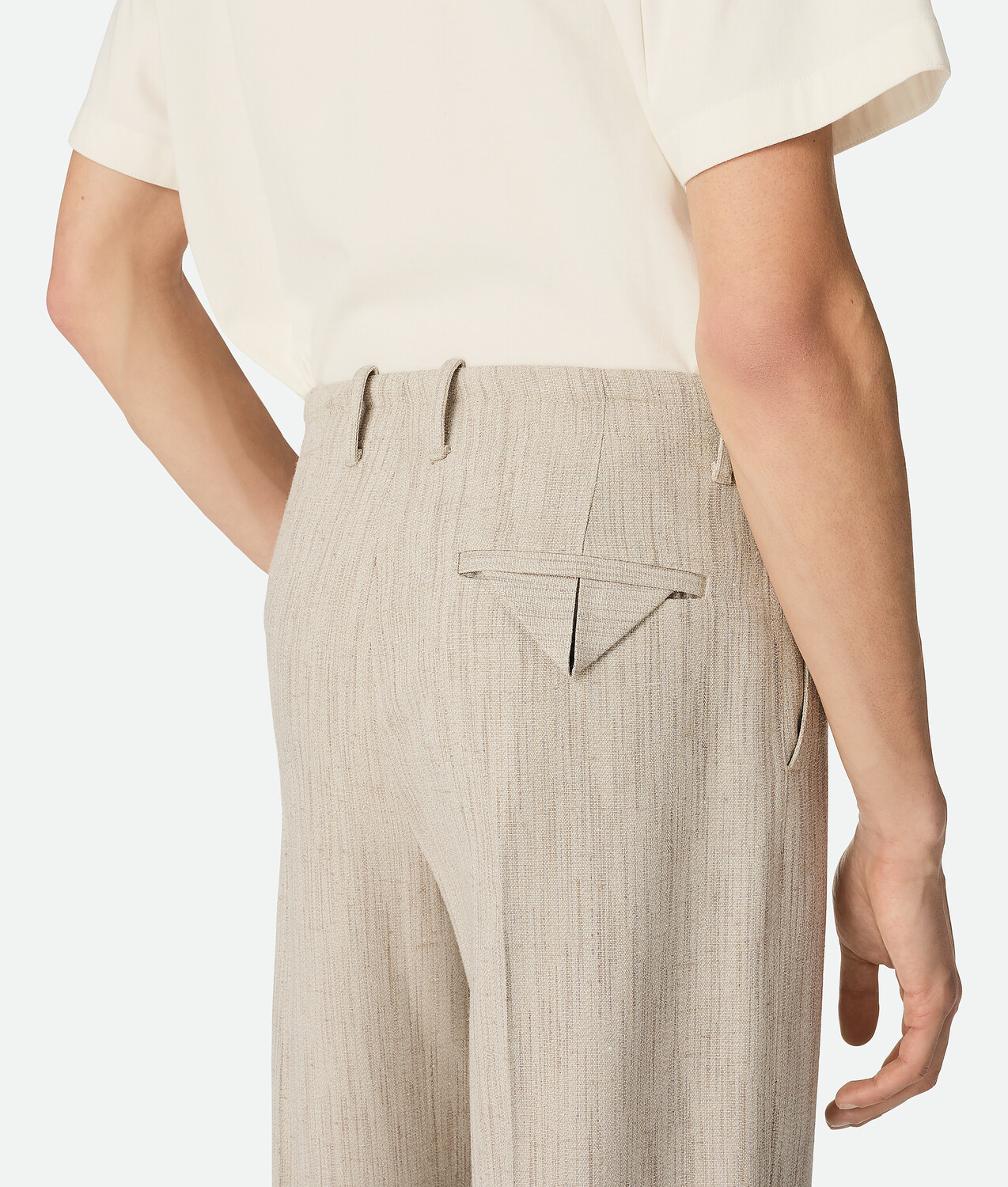 Viscose and silk pants BOTTEGA VENETA, серая замазка — фото 4