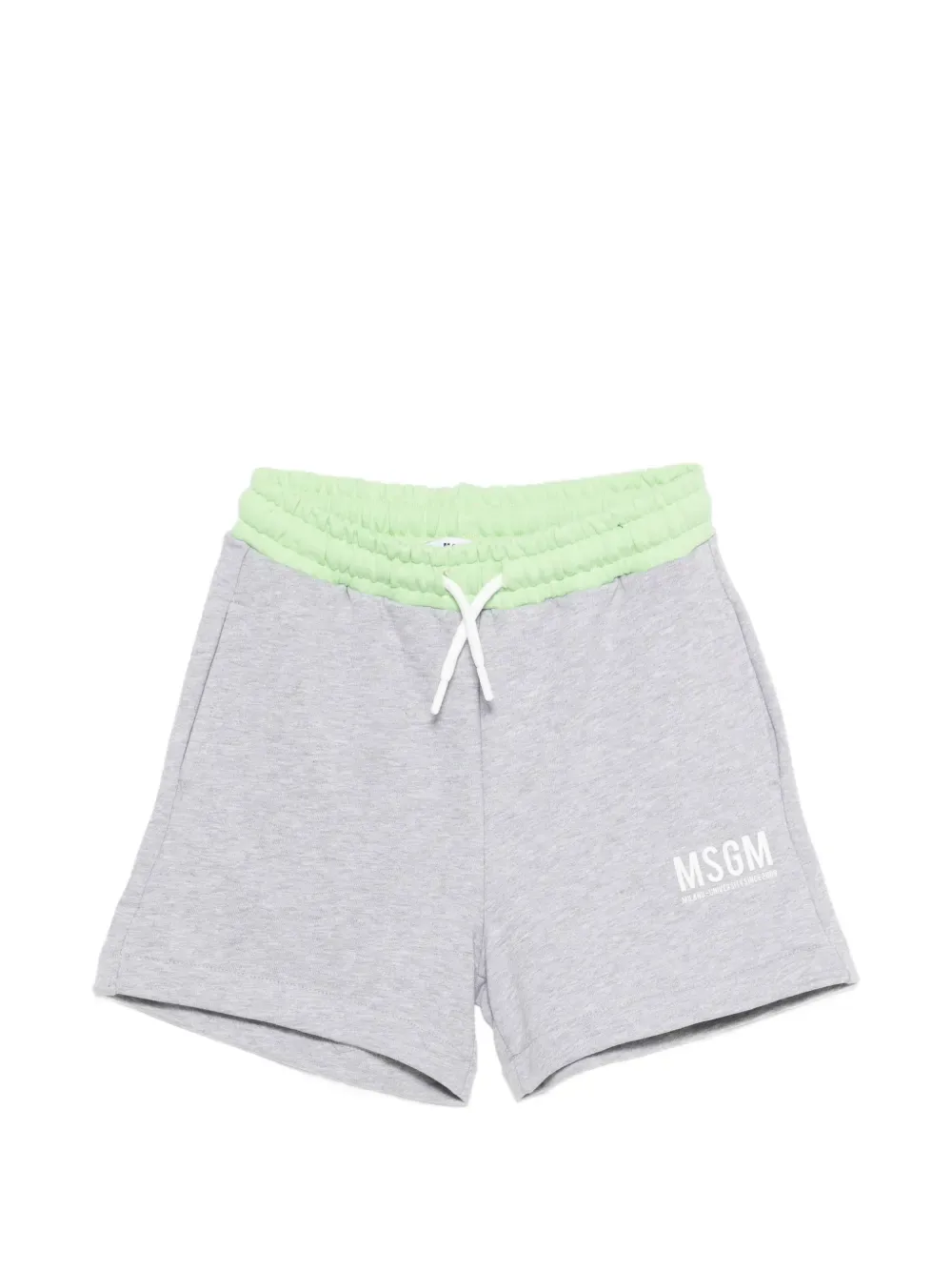 Шорты с кулиской и логотипом MSGM Kids, серый