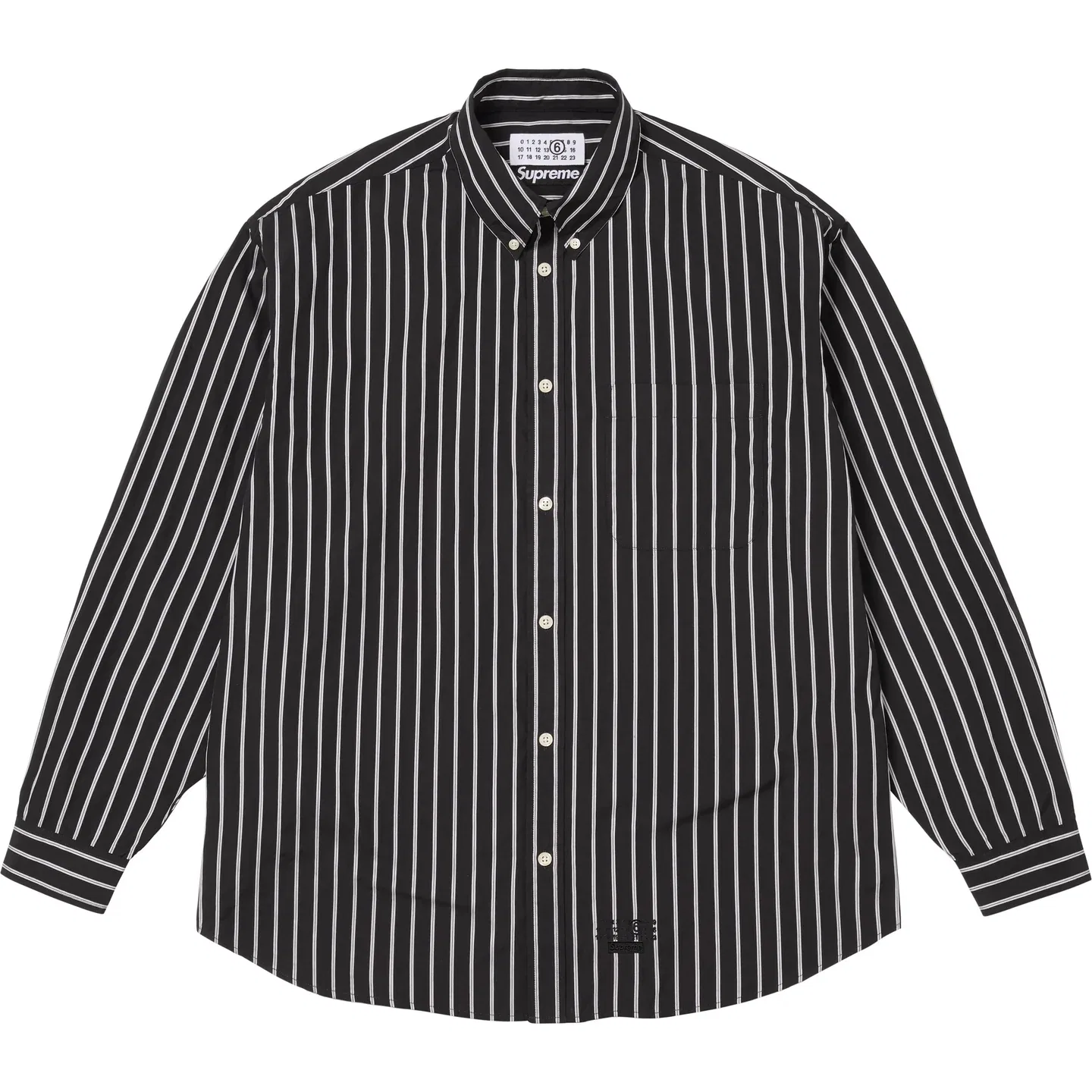 Рубашка MM6 Maison Margiela SS26 WEEK4 Stripe, унисекс Supreme, Black