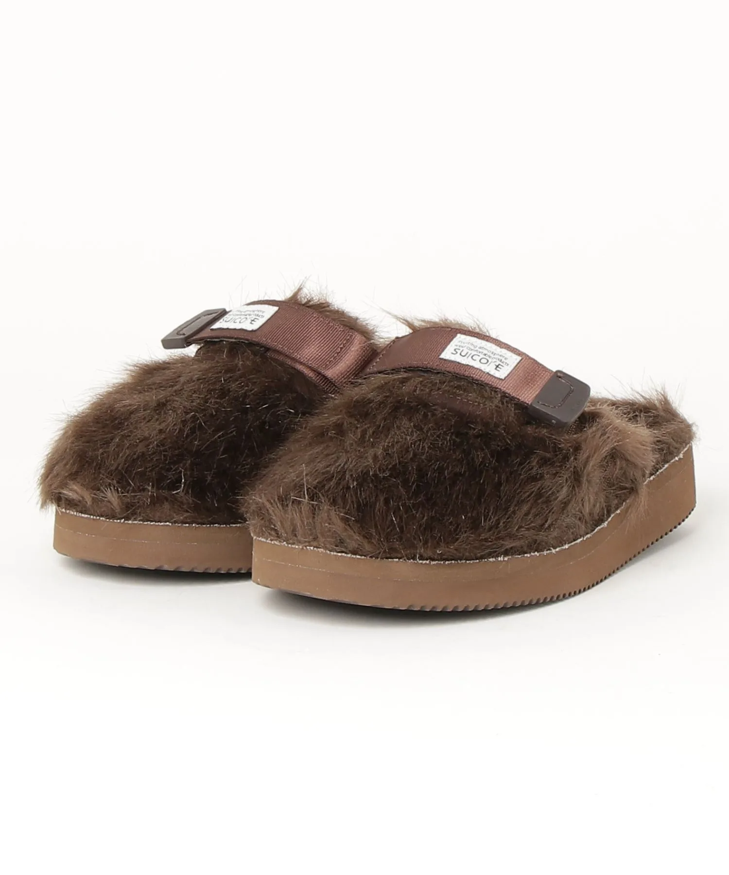Слипоны с искусственным мехом SUICOKE ZAVO-2EU OG-072-2EU коричневые