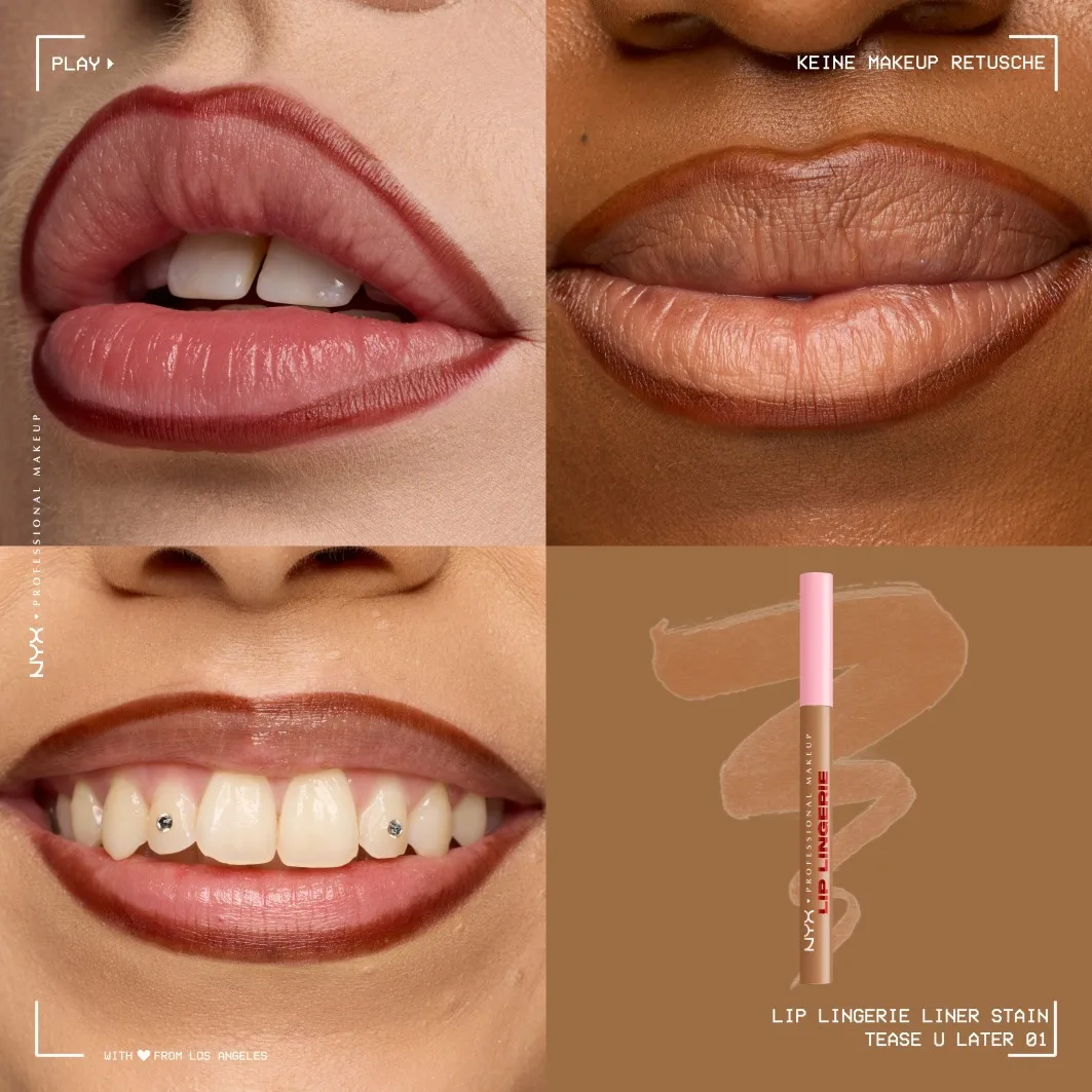 Карандаш для губ, стойкий карандаш для губ. Nyx Professional Makeup, 01 - tease u later, 1 мл — фото 3