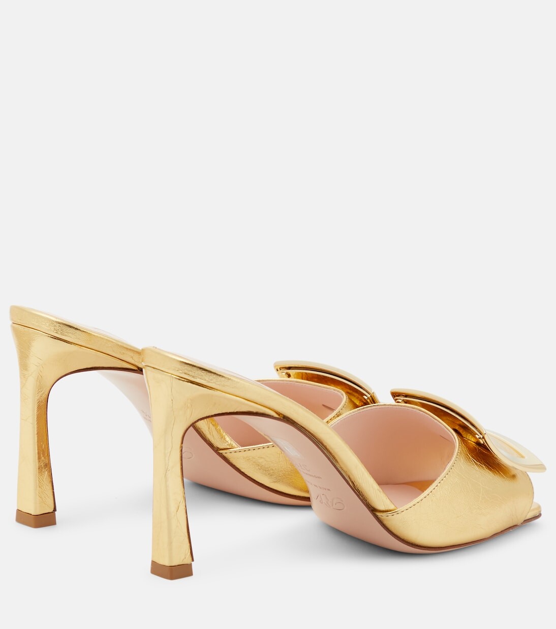 Кожаные мюли trumpet с эффектом металлик Roger Vivier, металлический — фото 3