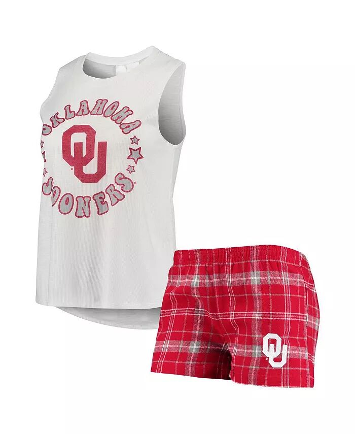 

Женский комплект для сна из фланелевой майки и шорт Oklahoma Sooners Ultimate, малинового и белого цветов Concepts Sport