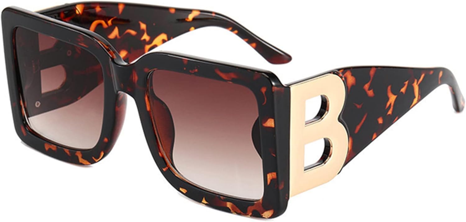 

PORADAY Модные большие квадратные солнцезащитные очки для женщин и мужчин, стильные, черная толстая оправа, роскошные дизайнерские солнцезащитные очки в современной крупной оправе, Leopard/Gradient Brown