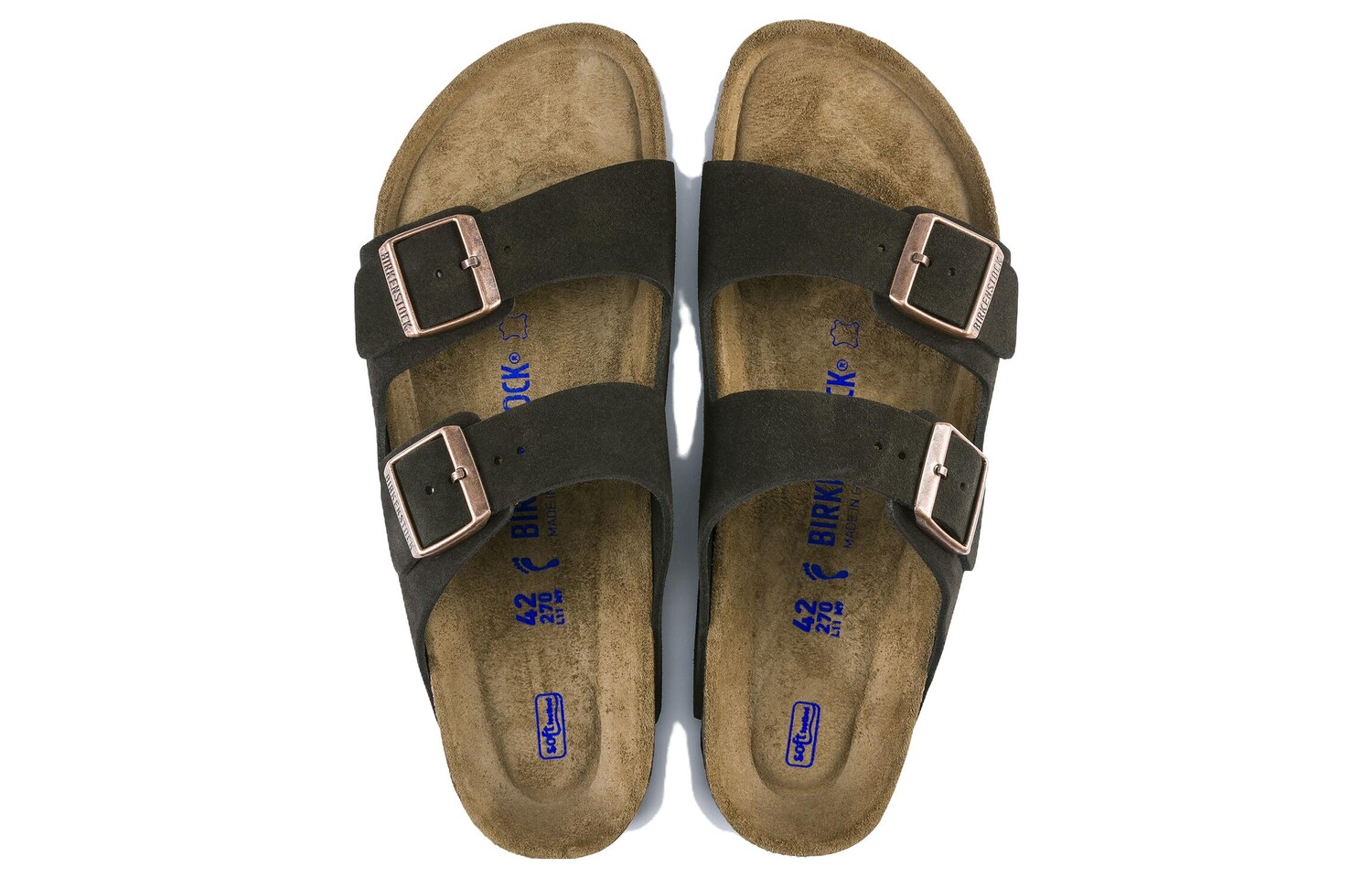 Сандалии Birkenstock Arizona Soft Footbed Suede Leather унисекс, мокко — фото 4