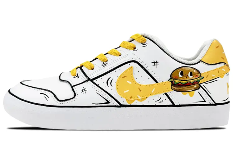 

Кроссовки Nike SB Delta Skateboard Shoes Unisex Low-Top White Yellow