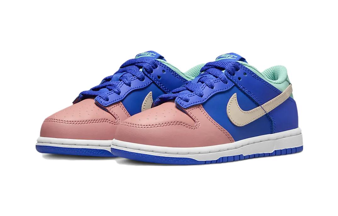 Детские кроссовки Dunk Low SE Salmon Toe Nike, синий/зеленый/изумрудный/красный/белый — фото 3