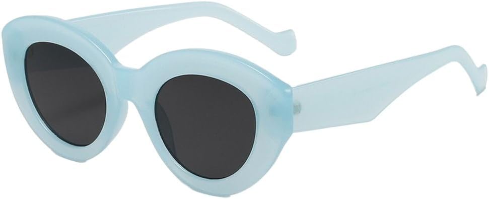 

Популярные солнцезащитные очки в ретро-оправе, большие солнцезащитные очки для женщин, стильные солнцезащитные очки в ретро-стиле, овальной формы UJNHGQ, Clear Blue-black