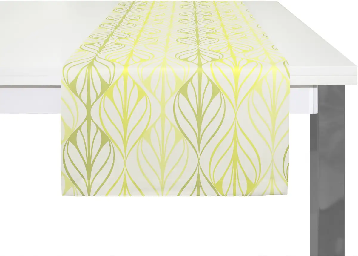 

Настольная дорожка Adam "Wave", изготовленная из экологически чистого хлопка, производство Германия 50х150 см, светло-зеленый/желтый