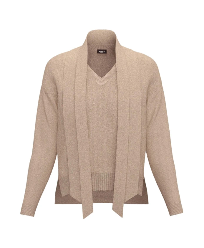 

Бежевый свитер Eroico с люрексом Marella, бежевый