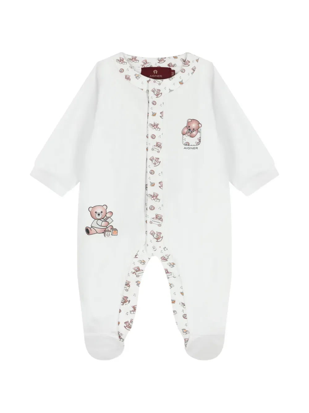 Детский комбинезон с принтом плюшевого мишки Aigner Kids, белый