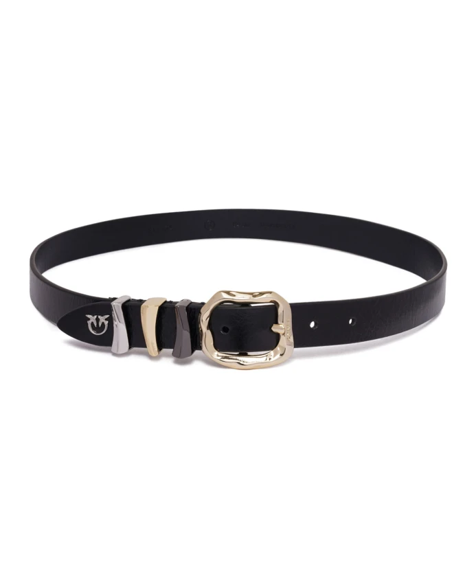 

Ремень шириной 2 см с логотипом в виде влюбленных птичек. Pinko, черный