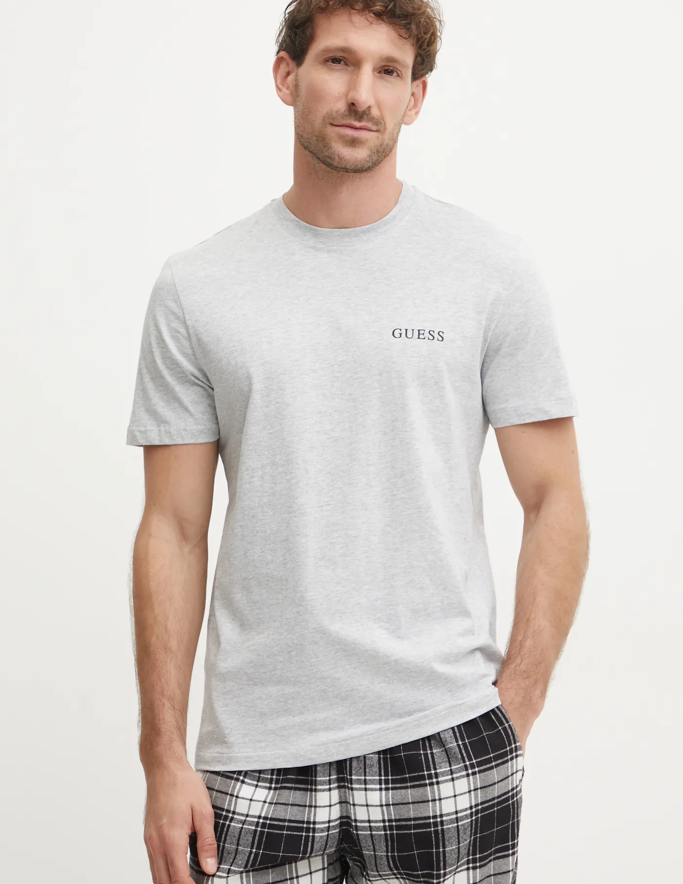 

Хлопковая футболка Guess, серый