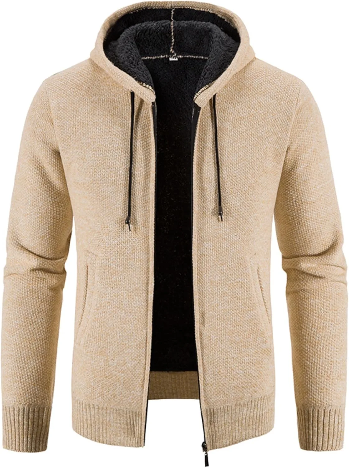 

Мужская худи на молнии с подкладкой из шерпы