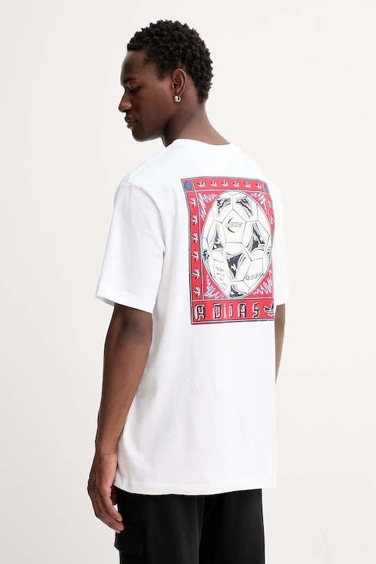 

Футболка с графическим принтом из хлопка Adidas Originals, белый