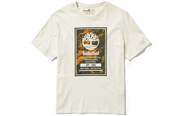 

Футболка унисекс винтажная белая Timberland, белый