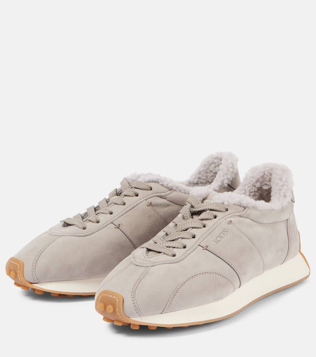 Кроссовки T Vintage из замши Tod'S, цвет grigio vapore — фото 4