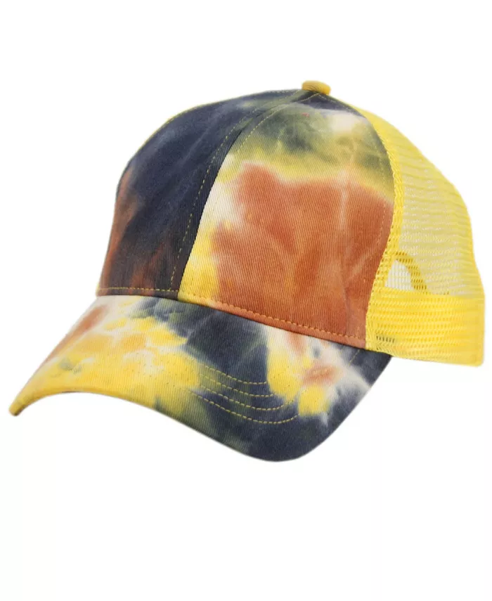 

Женская шапка-сетка Ponycap с принтом тай-дай и эффектом небрежных пучков для хвоста Angela & William, мультиколор