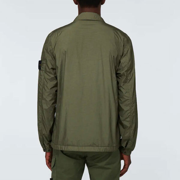Куртка garment dyed crinkle reps jacket 'olive green' Stone Island, зеленый — фото 4
